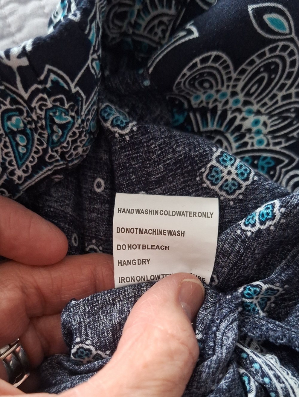 Navy Blue Printed Wide-Leg Lounge Pants - Picture 3 of 4